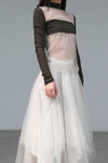 Marc Le Bihan 2590 Collection of Triple Tulle Silk Skirts Handmade in France MLB-2590-BAI White